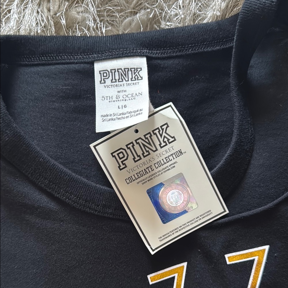 PINK Victoria's Secret Black and Gold Mizzou Tee - Picture 3 of 7